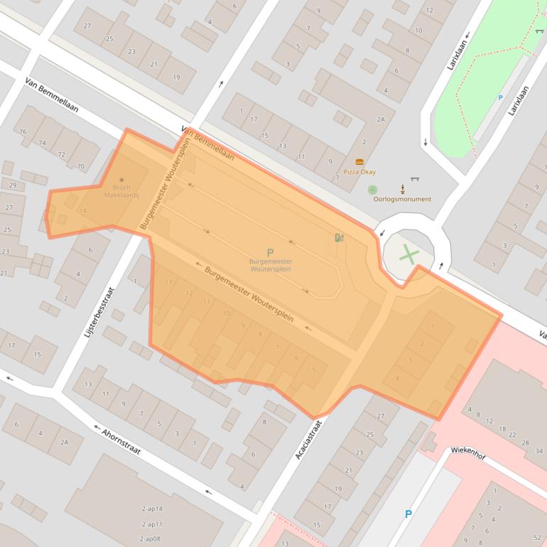 Kaart van postcodegebied 2681CV.