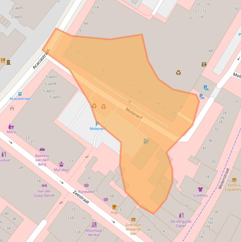 Kaart van postcodegebied 2681CW.