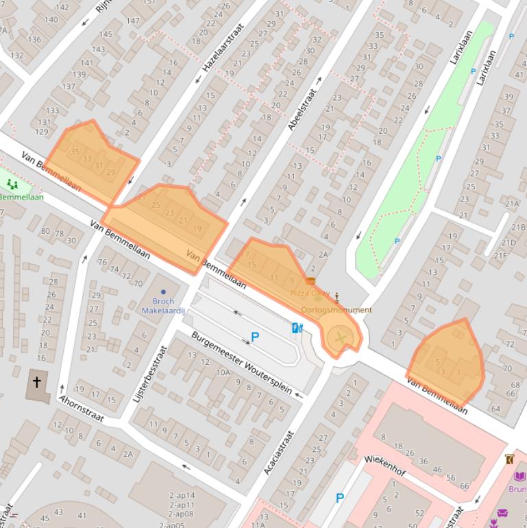 Kaart van postcodegebied 2681CZ.