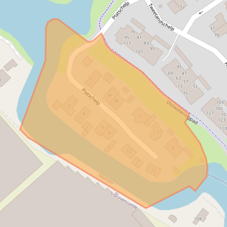 Kaart van postcodegebied 2681DK.