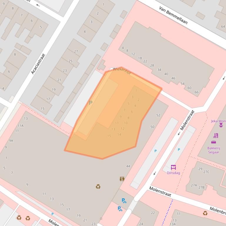 Kaart van postcodegebied 2681DX.