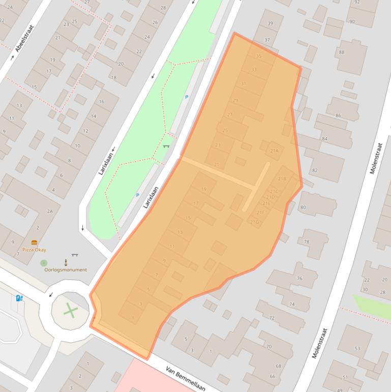 Kaart van postcodegebied 2681EA.