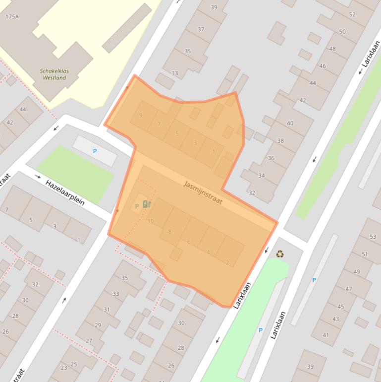 Kaart van postcodegebied 2681EE.