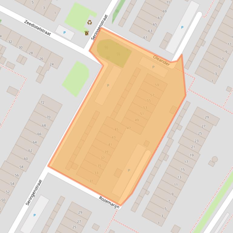 Kaart van postcodegebied 2681EK.