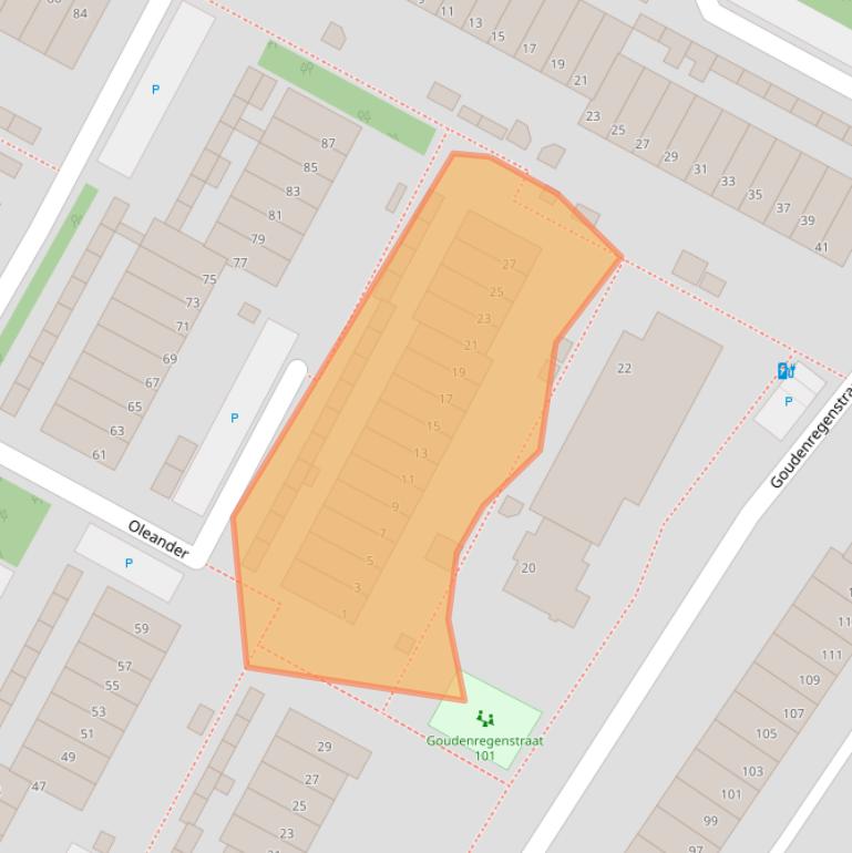 Kaart van postcodegebied 2681EW.