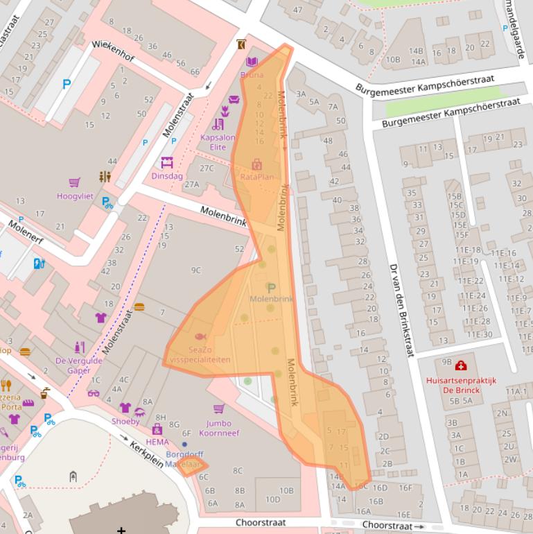 Kaart van postcodegebied 2681EZ.