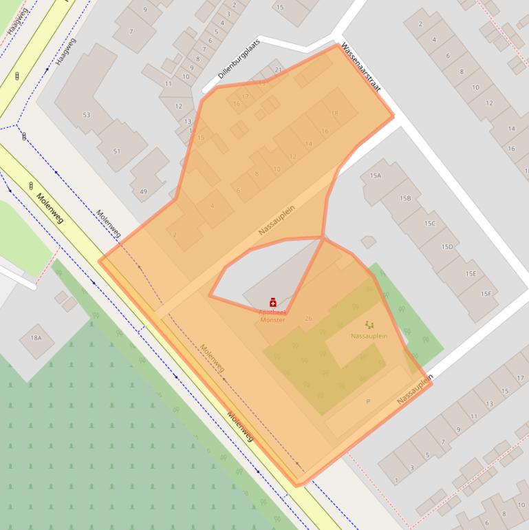 Kaart van postcodegebied 2681HB.