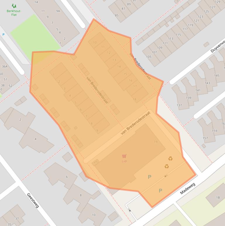 Kaart van postcodegebied 2681JA.