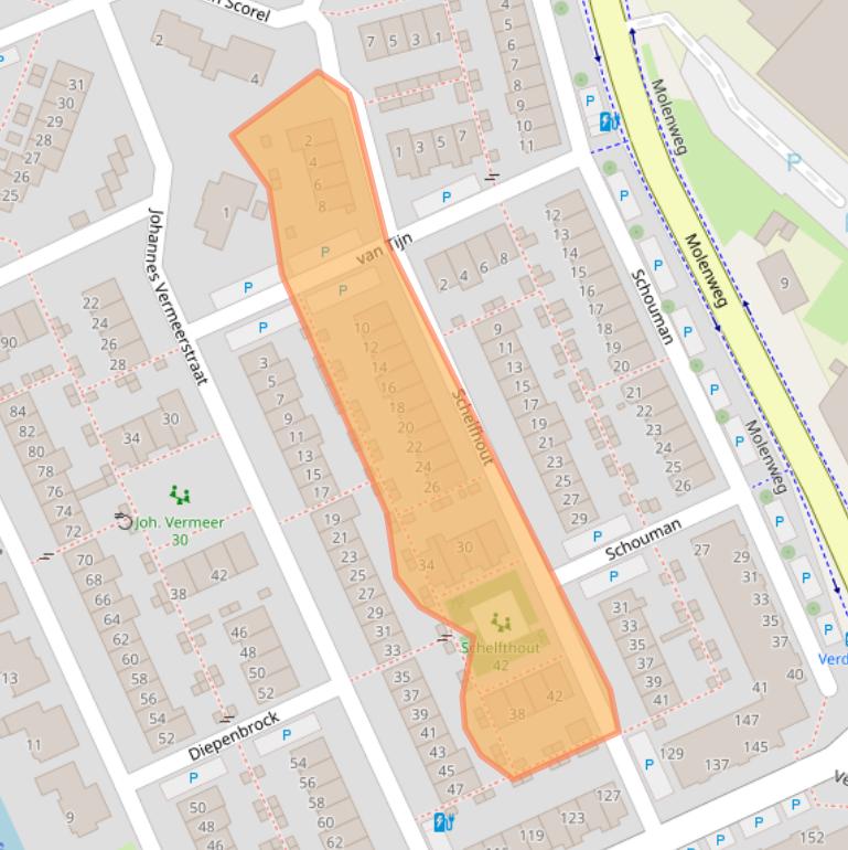 Kaart van postcodegebied 2681JR.