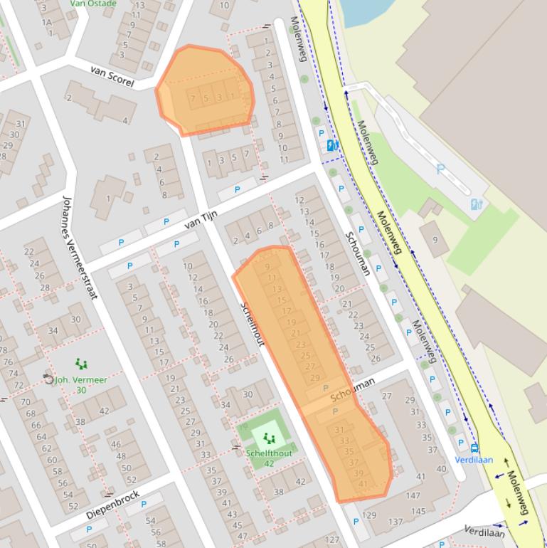 Kaart van postcodegebied 2681JS.