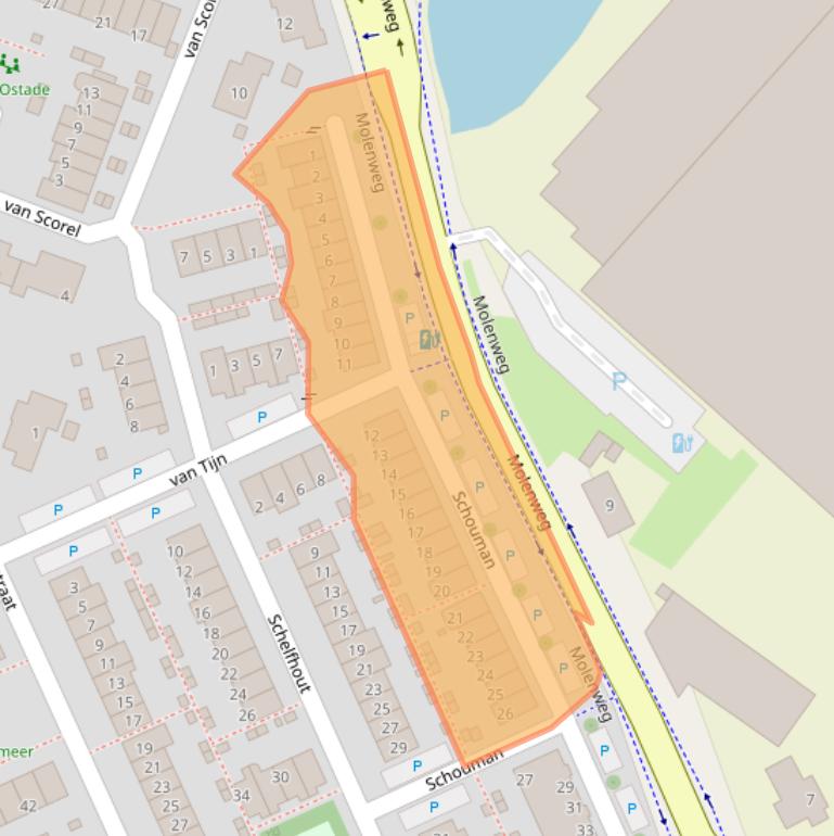 Kaart van postcodegebied 2681JV.