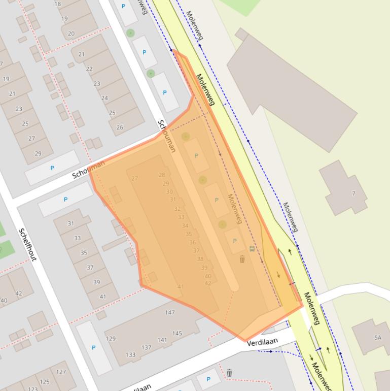 Kaart van postcodegebied 2681JW.