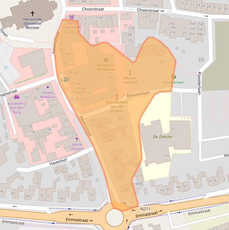 Kaart van postcodegebied 2681LD.