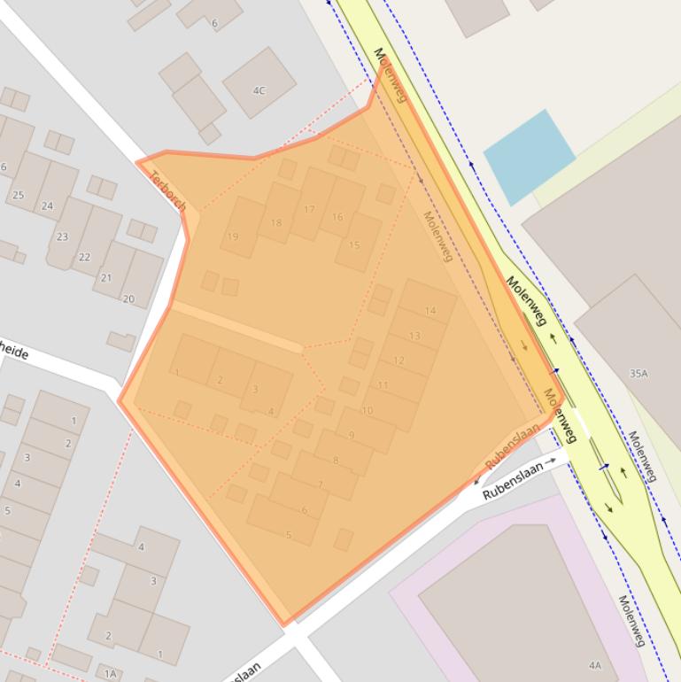 Kaart van postcodegebied 2681NA.