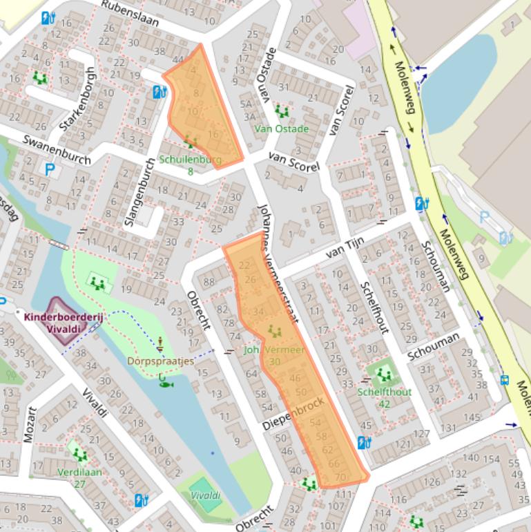 Kaart van postcodegebied 2681NV.