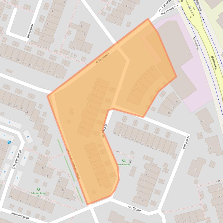 Kaart van postcodegebied 2681NX.