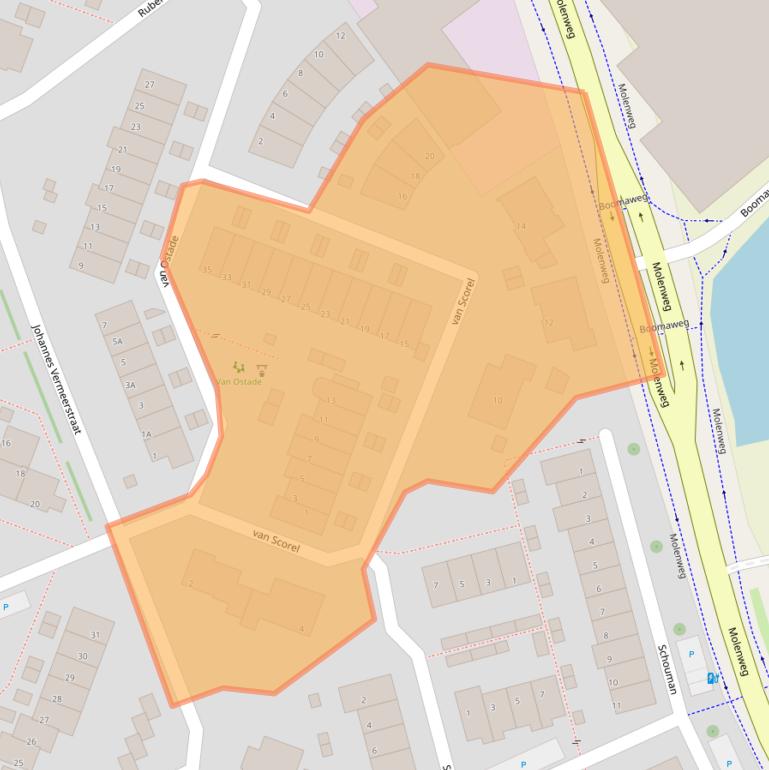 Kaart van postcodegebied 2681NZ.