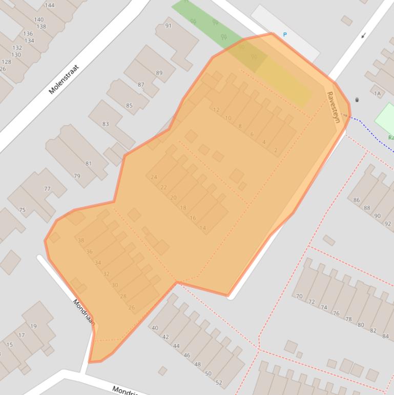 Kaart van postcodegebied 2681RA.