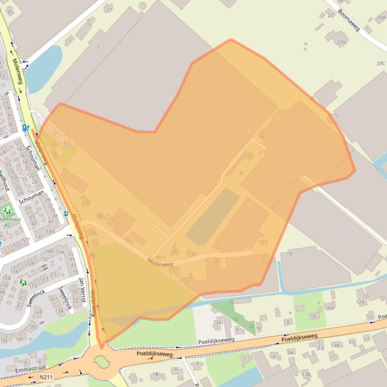 Kaart van postcodegebied 2681RD.