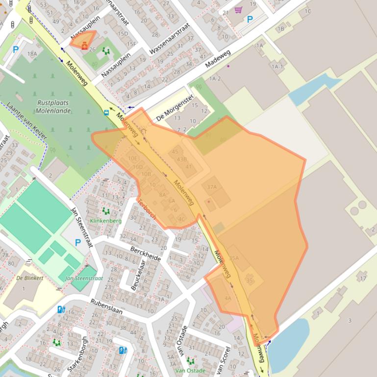 Kaart van postcodegebied 2681RE.