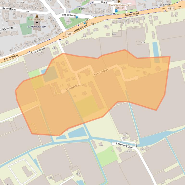 Kaart van postcodegebied 2681RZ.