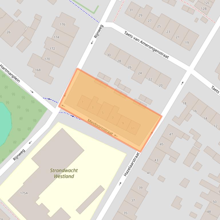 Kaart van postcodegebied 2681TG.