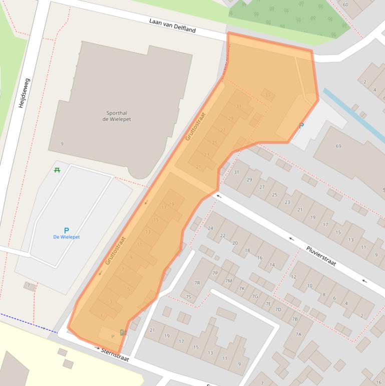 Kaart van postcodegebied 2681TN.