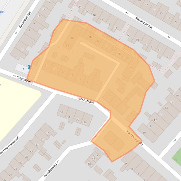 Kaart van postcodegebied 2681TP.