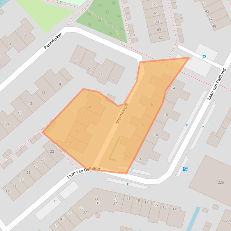 Kaart van postcodegebied 2681VG.