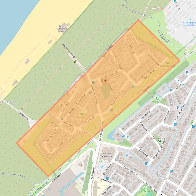 Kaartafbeelding, ingezoomd op postcodegebied 2684.