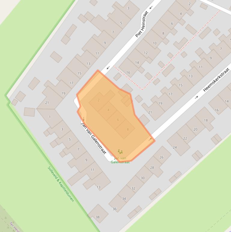 Kaart van postcodegebied 2684VZ.