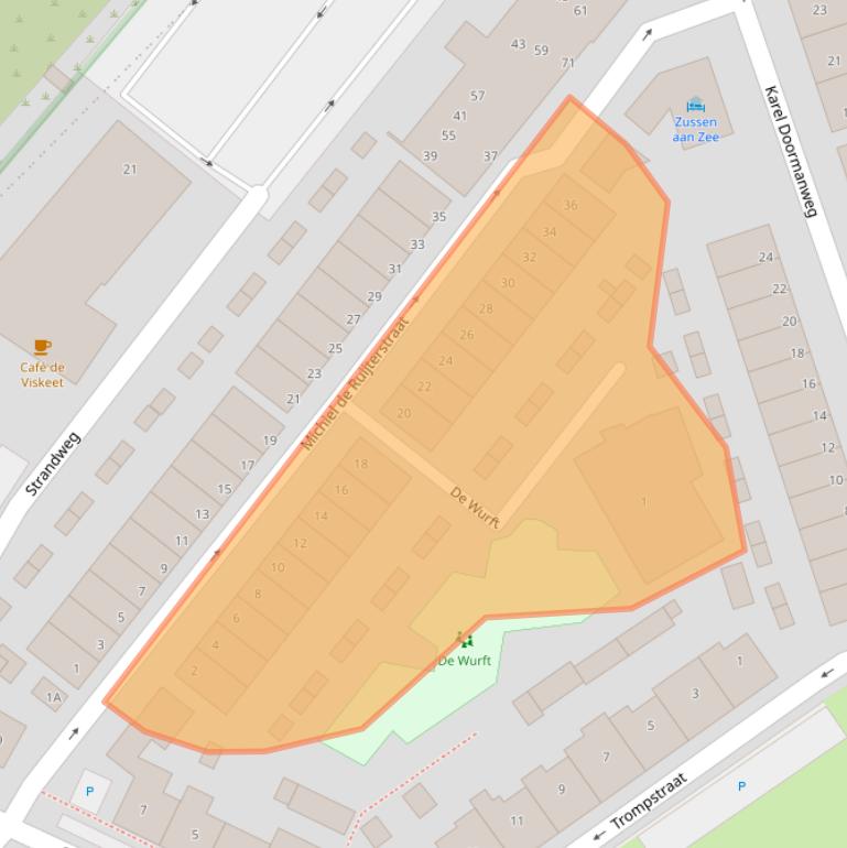 Kaart van postcodegebied 2684XE.