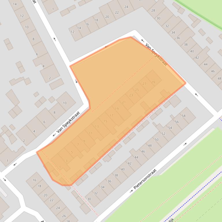 Kaart van postcodegebied 2684XW.