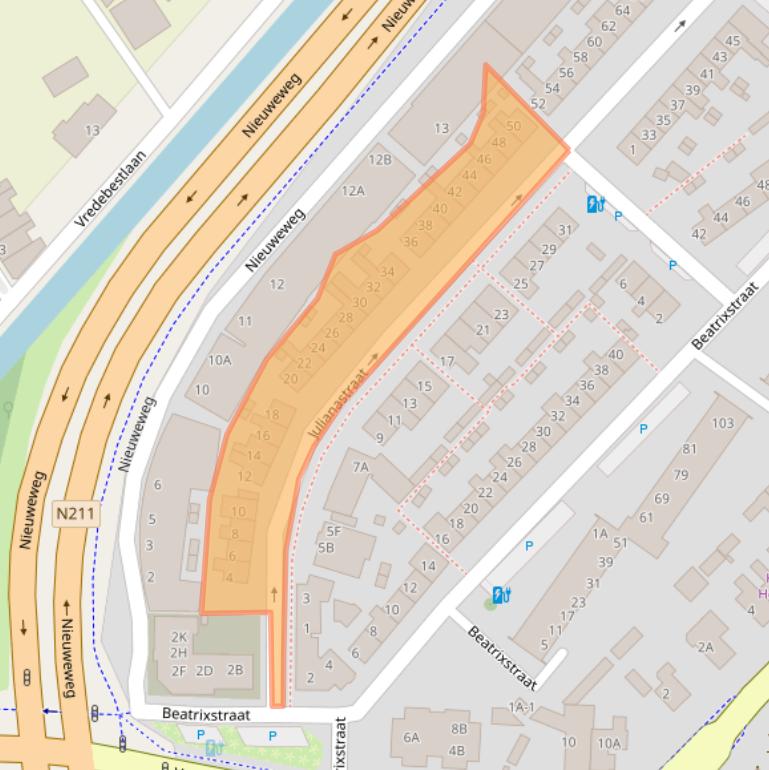 Kaart van postcodegebied 2685BC.