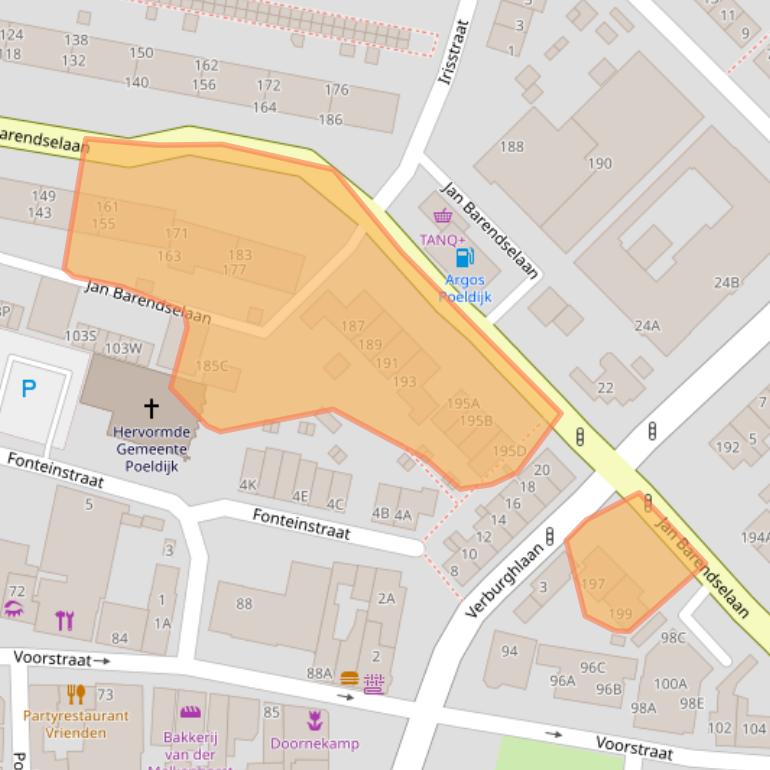 Kaart van postcodegebied 2685BS.