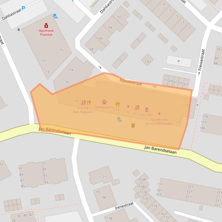 Kaart van postcodegebied 2685BV.