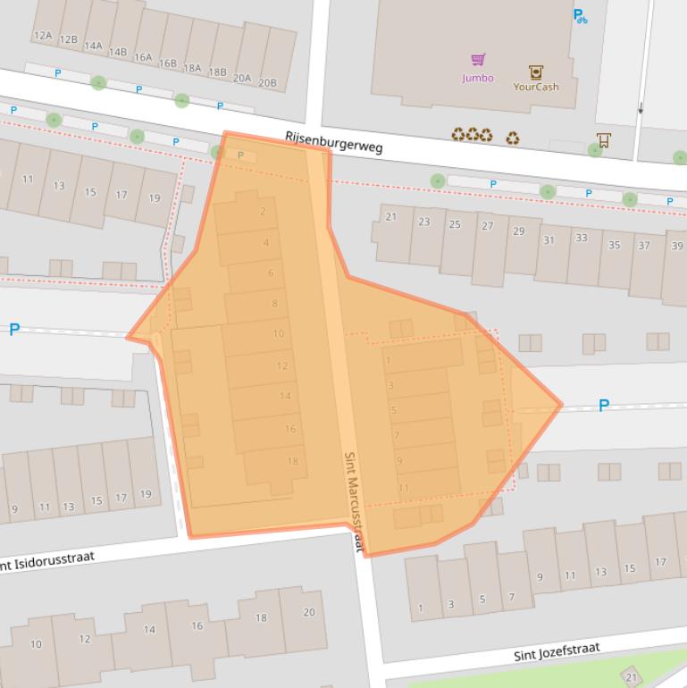 Kaart van postcodegebied 2685DZ.