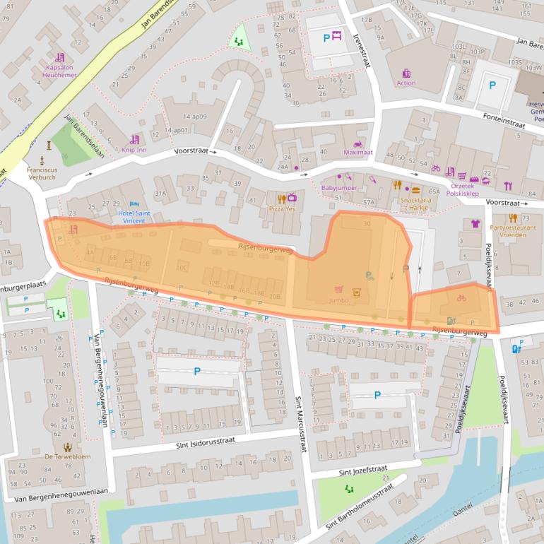 Kaart van postcodegebied 2685EB.