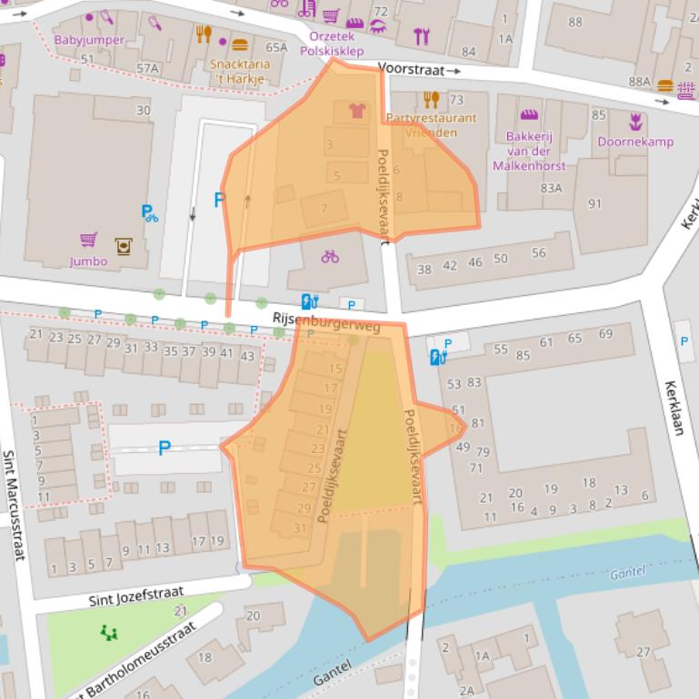 Kaart van postcodegebied 2685EE.