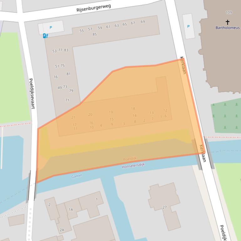 Kaart van postcodegebied 2685EG.