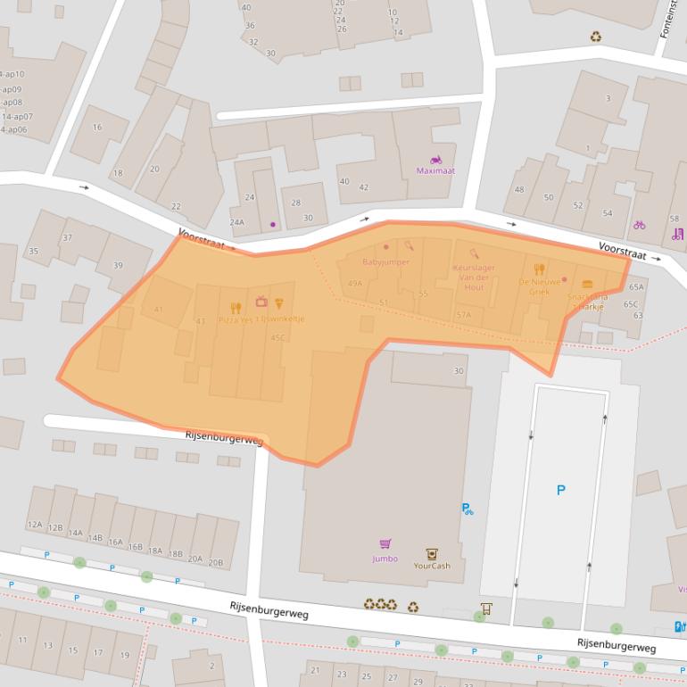 Kaart van postcodegebied 2685EJ.