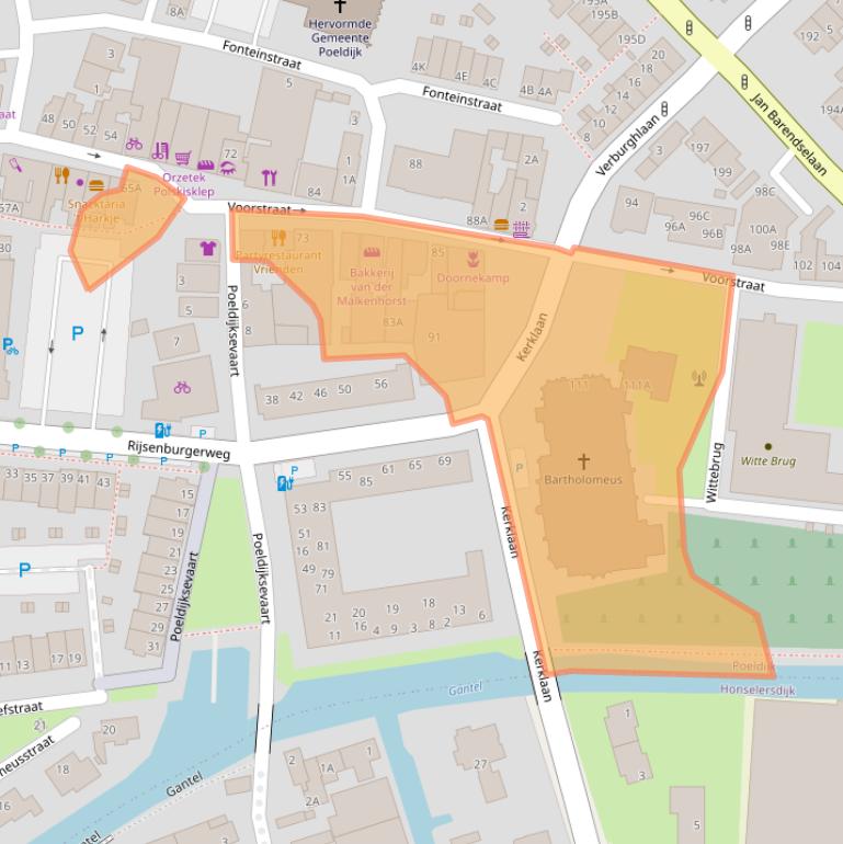 Kaart van postcodegebied 2685EK.