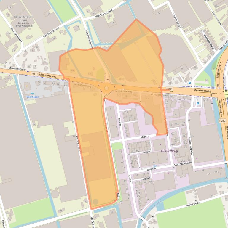 Kaart van postcodegebied 2685LJ.