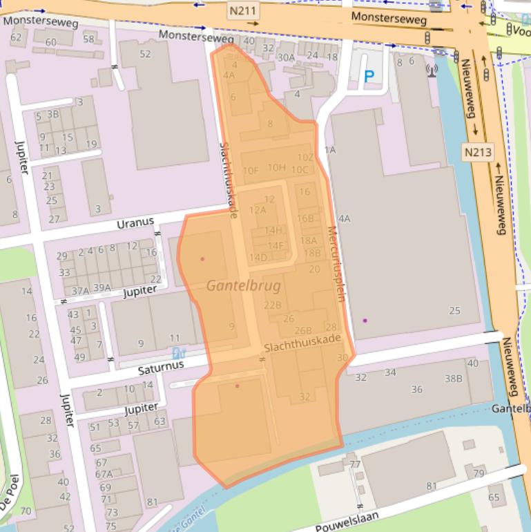 Kaart van postcodegebied 2685LN.