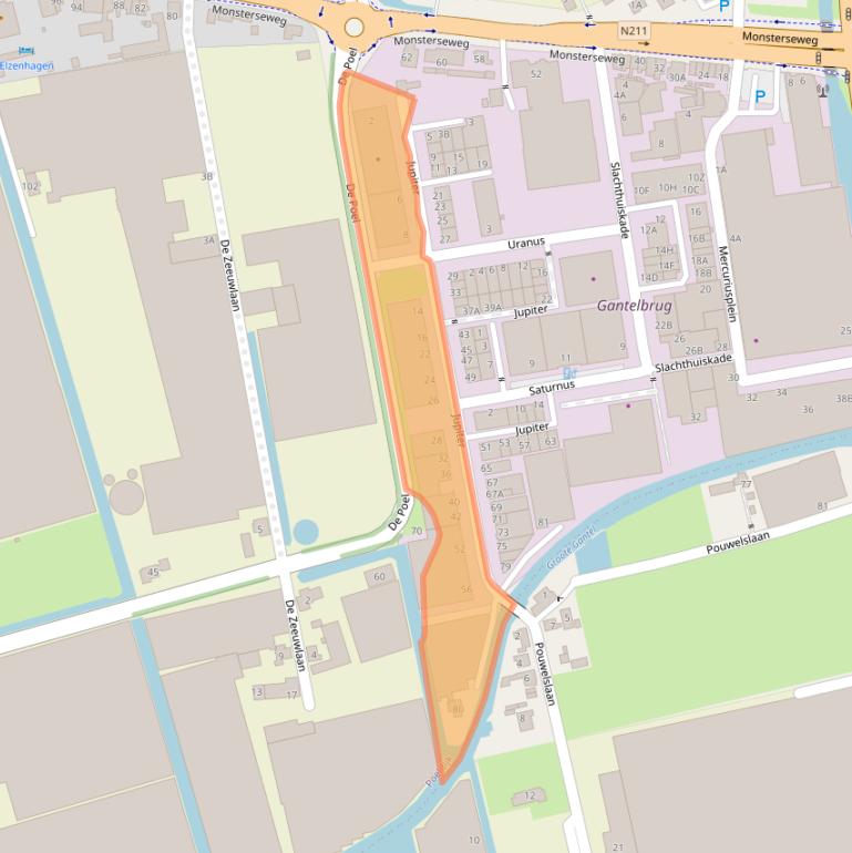 Kaart van postcodegebied 2685LR.