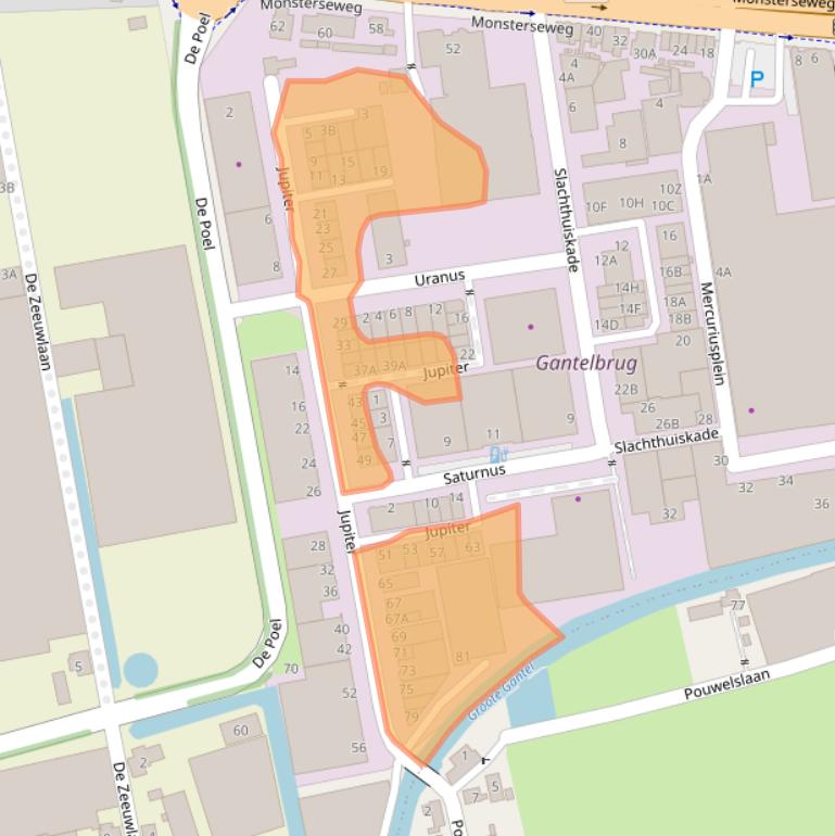 Kaart van postcodegebied 2685LV.