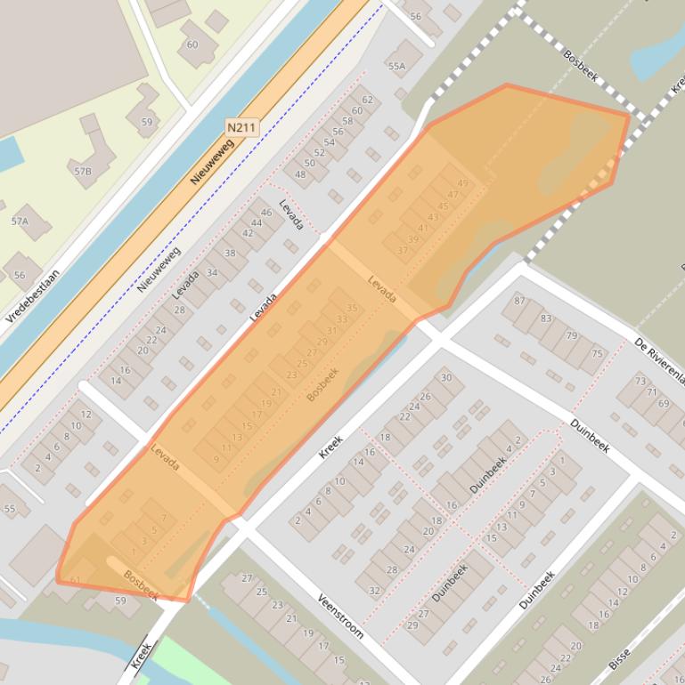 Kaart van postcodegebied 2685PN.
