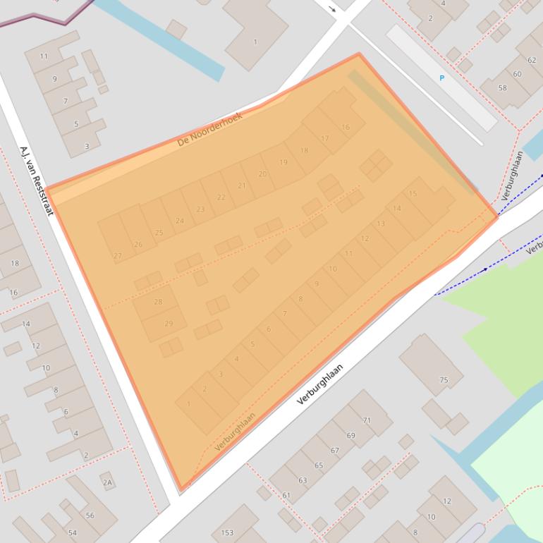 Kaart van postcodegebied 2685RJ.