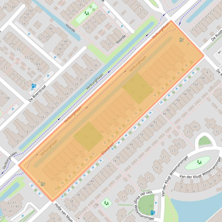 Kaart van postcodegebied 2685RP.