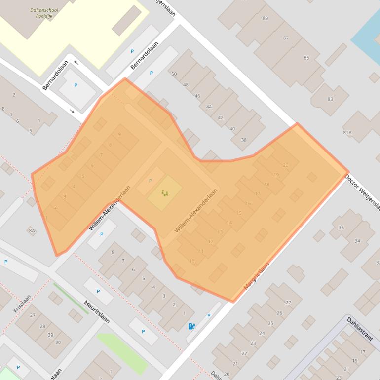 Kaart van postcodegebied 2685VB.